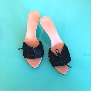 Gucci Open Toe Slides with kitten heels